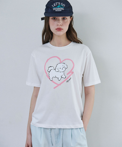 MALOUPE（マロップ）の「5220 パピーグラフィックTシャツ (ホワイト)（Tシャツ/カットソー・レディース・ホワイト・FREE）」の7枚目の写真