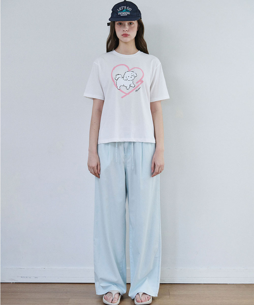 MALOUPE（マロップ）の「5220 パピーグラフィックTシャツ (ホワイト)（Tシャツ/カットソー・レディース・ホワイト・FREE）」の8枚目の写真