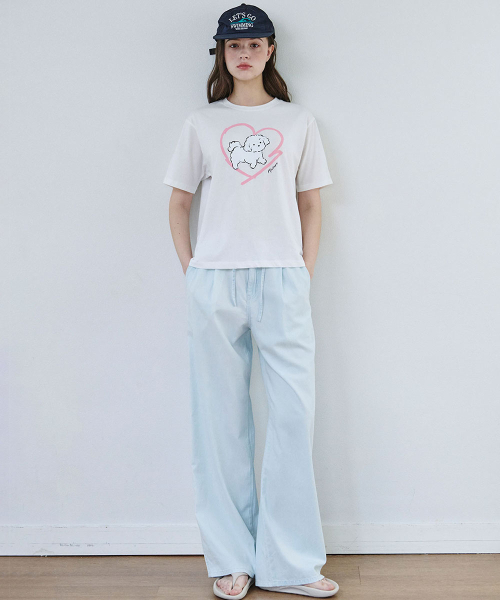 MALOUPE（マロップ）の「5220 パピーグラフィックTシャツ (ホワイト)（Tシャツ/カットソー・レディース・ホワイト・FREE）」の9枚目の写真