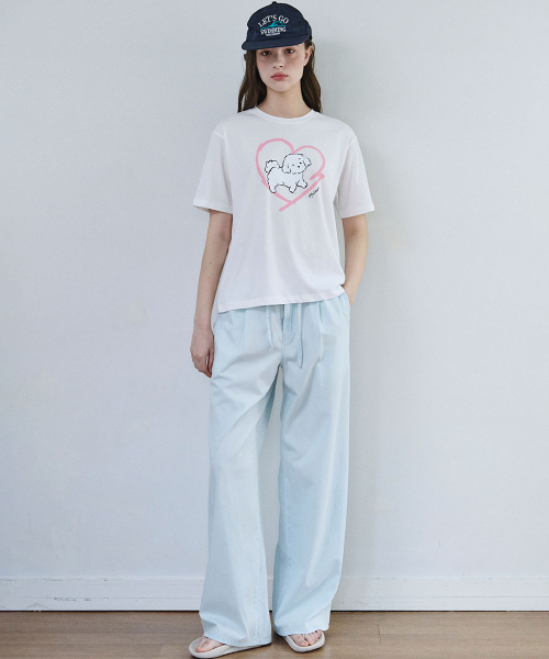 MALOUPE（マロップ）の「5220 パピーグラフィックTシャツ (ホワイト)（Tシャツ/カットソー・レディース・ホワイト・FREE）」の10枚目の写真