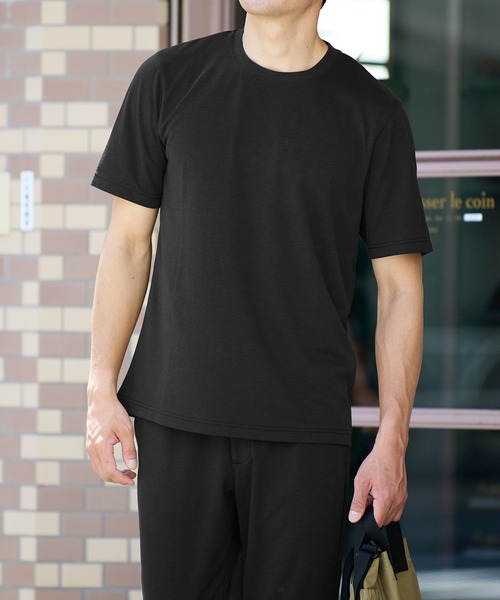 DoCLASSE( ドゥクラッセ)の「リカバリーウェア24365・天竺クルーネック半袖(Tシャツ/カットソー・メンズ・チャコール/ライトブルー/ブラック/グレー/ホワイト/ネイビー/ラベンダー・L/M/S/LL/3L)」の2枚目の写真