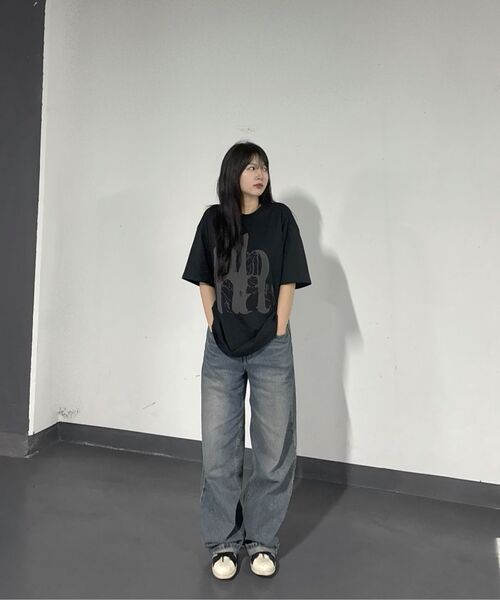 URBANAGE(アーバンエイジ)の「FLOW UBNAオーバー半袖チャコール(Tシャツ/カットソー・レディース・その他・MEDIUM/LARGE)」の9枚目の写真