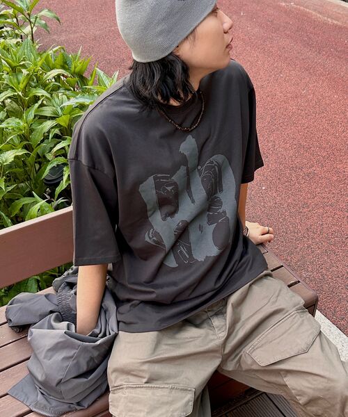 URBANAGE(アーバンエイジ)の「FLOW UBNAオーバー半袖チャコール(Tシャツ/カットソー・レディース・その他・MEDIUM/LARGE)」の6枚目の写真