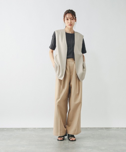 GLOBAL WORK(グローバルワーク)の「ジャガードプルオーバー半袖/661237(Tシャツ/カットソー・レディース・オフホワイト/ダークグレー/ブルー系その他4・LARGE/MEDIUM)」の4枚目の写真