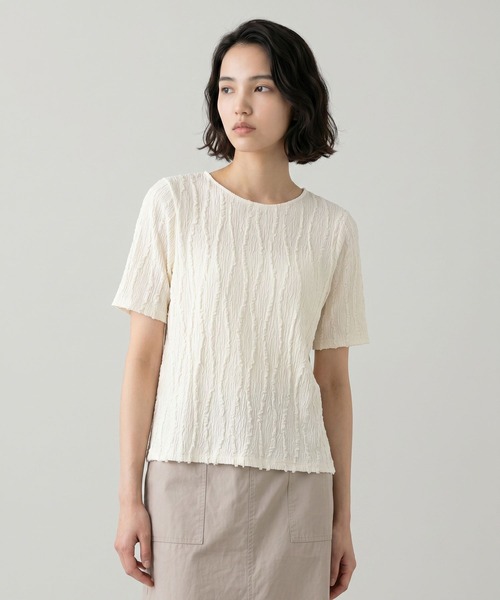 GLOBAL WORK(グローバルワーク)の「ジャガードプルオーバー半袖/661237(Tシャツ/カットソー・レディース・オフホワイト/ダークグレー/ブルー系その他4・LARGE/MEDIUM)」の12枚目の写真