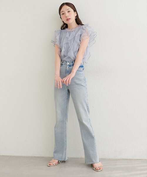 natural couture(ナチュラルクチュール)の「フリルチュールプチハイプルオーバー(ニット/セーター・レディース・サックスブルー/ブラック/アイボリー/モカ・FREE)」の9枚目の写真