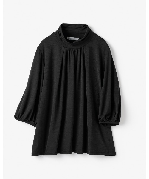 DoCLASSE( ドゥクラッセ)の「UVスラブ・フレアハイネック/5分袖(Tシャツ/カットソー・レディース・オフホワイト/ネイビー/ペールイエロー/ブルーグリーン/ブラック/マジェンタ/ブルーグレー・3L/LL/S/M/L)」の21枚目の写真
