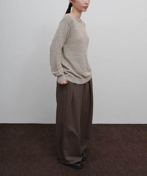 select MOCA Et（セレクトモカエト）の「【Et】Tape Yarn Boat Neck Sheer Knit（ニット/セーター・レディース・ブラック/グレイッシュベージュ/アイボリー・FREE）」の15枚目の写真