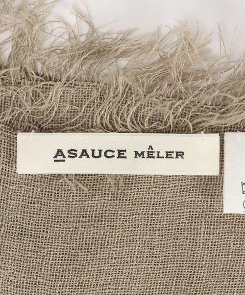 Deuxieme Classe(ドゥーズィエムクラス)の「【ASAUCE MELER/アソースメレ】110x210 LINEN STOLE(ストール/ショール・レディース・チャコールグレー/ベージュ・FREE)」の13枚目の写真