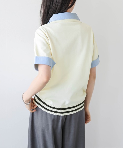 U.S. POLO ASSN.(ユーエスポロアッスン)の「U.S. POLO ASSN. 別注 ロゴ刺繍ポロニット(ポロシャツ・レディース・グレー/ピンク/アイボリー/ネイビー・フリー)」の22枚目の写真