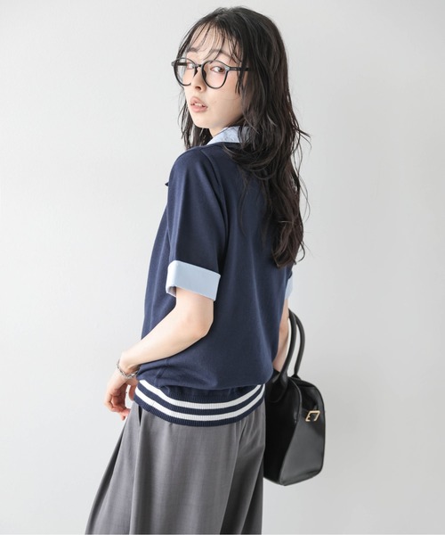 U.S. POLO ASSN.(ユーエスポロアッスン)の「U.S. POLO ASSN. 別注 ロゴ刺繍ポロニット(ポロシャツ・レディース・グレー/ピンク/アイボリー/ネイビー・フリー)」の17枚目の写真