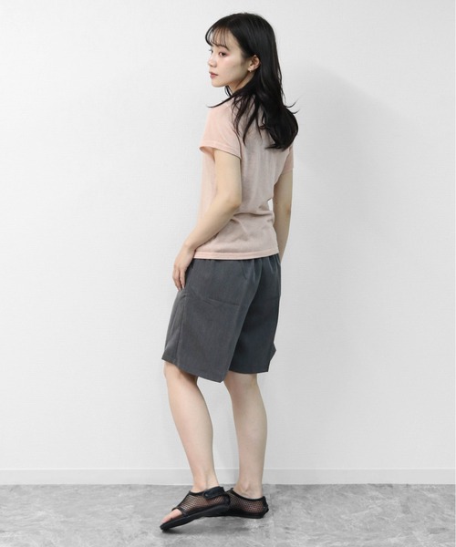 THE CELL.(ザセルドット)の「WEB限定商品 キーネックヘンリー フレンチスリーブニット KEYNECK HENLEY FRENCH SLEEVE KNIT(ニット/セーター・レディース・ピンク/オフホワイト/ブラック・FREE)」の19枚目の写真