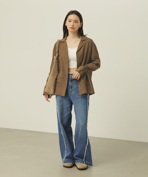 BAYFLOW(ベイフロー)の「フリンジバギーデニム(デニムパンツ・レディース・インディゴブルー/ライトブルー・SMALL/MEDIUM)」の9枚目の写真