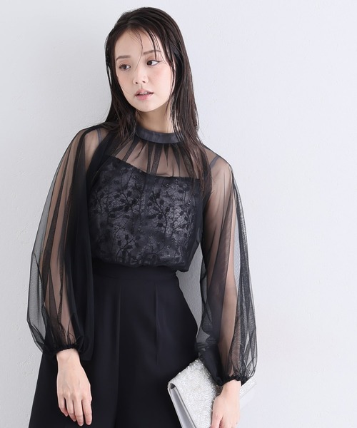 PourVous(プールヴー)の「チュール スパンコール コンビネゾン パンツドレス フォーマル お呼ばれ&ロング丈 ワイド オールインワン 結婚式二次会 お呼ばれ 同窓会成人式 オケージョンドレス(パンツドレス・レディース・ブラック/グレー・SS/L/M)」の12枚目の写真