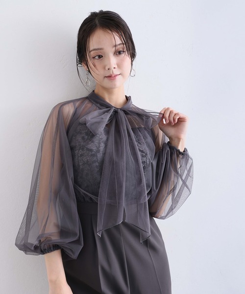 PourVous(プールヴー)の「チュール スパンコール コンビネゾン パンツドレス フォーマル お呼ばれ&ロング丈 ワイド オールインワン 結婚式二次会 お呼ばれ 同窓会成人式 オケージョンドレス(パンツドレス・レディース・ブラック/グレー・SS/L/M)」の16枚目の写真