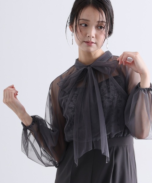 PourVous(プールヴー)の「チュール スパンコール コンビネゾン パンツドレス フォーマル お呼ばれ&ロング丈 ワイド オールインワン 結婚式二次会 お呼ばれ 同窓会成人式 オケージョンドレス(パンツドレス・レディース・ブラック/グレー・SS/L/M)」の22枚目の写真
