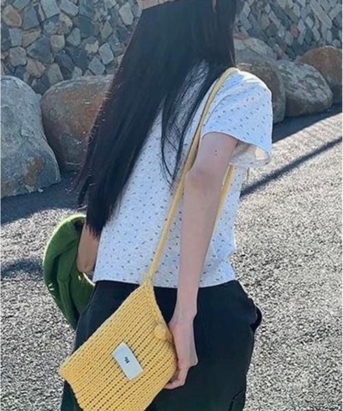 AsheKsha(アシクシャ)の「花柄ショート丈半袖 T シャツ(Tシャツ/カットソー・レディース・グレー・M)」の11枚目の写真