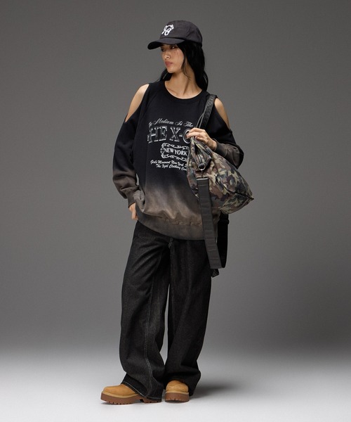 X-girl(エックスガール)の「XG LOGO 2WAY BIG TOTE BAG(トートバッグ・レディース・レオパード/カモフラージュ・ONE SIZE)」の6枚目の写真