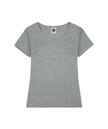 女性Uネックスリムフィット半袖Tシャツ6 COLORS
