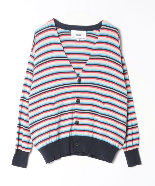 amok/アモク/BACK-TO-FRONT BORDER KNIT（カーディガン/ボレロ）｜amok