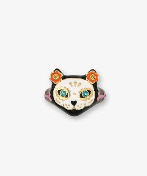 ANNA SUI(アナスイ)の「猫モチーフ リング(リング・レディース・ブラック・L)」の1枚目の写真