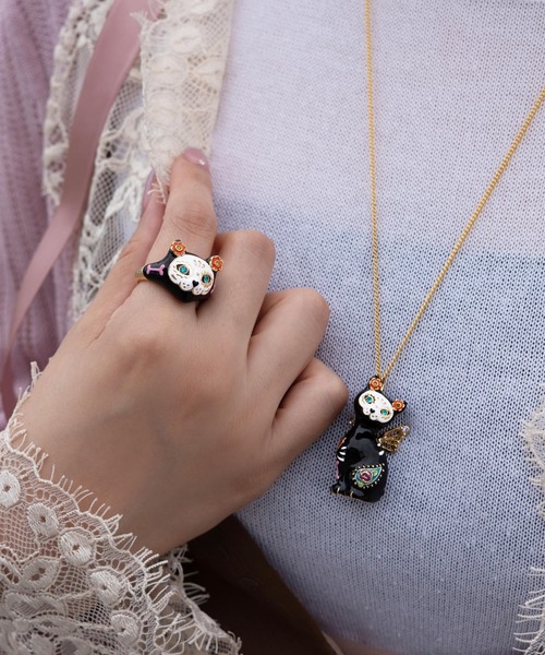 ANNA SUI(アナスイ)の「猫モチーフ リング(リング・レディース・ブラック・L)」の6枚目の写真
