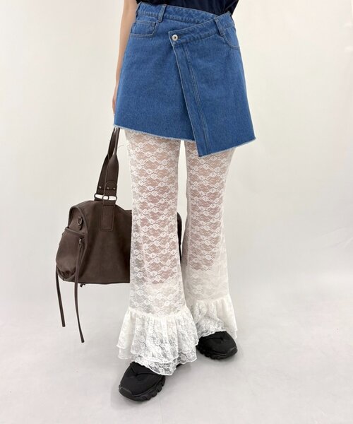 w closet(ダブルクローゼット)の「レースPT(その他パンツ・レディース・ブラック/オフホワイト・FREE)」の3枚目の写真