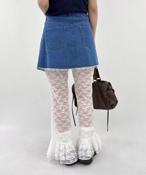 w closet(ダブルクローゼット)の「レースPT(その他パンツ・レディース・ブラック/オフホワイト・FREE)」の5枚目の写真