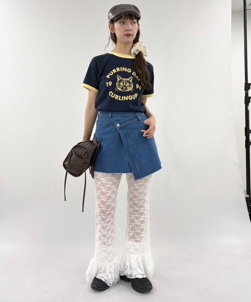 w closet(ダブルクローゼット)の「レースPT(その他パンツ・レディース・ブラック/オフホワイト・FREE)」の6枚目の写真