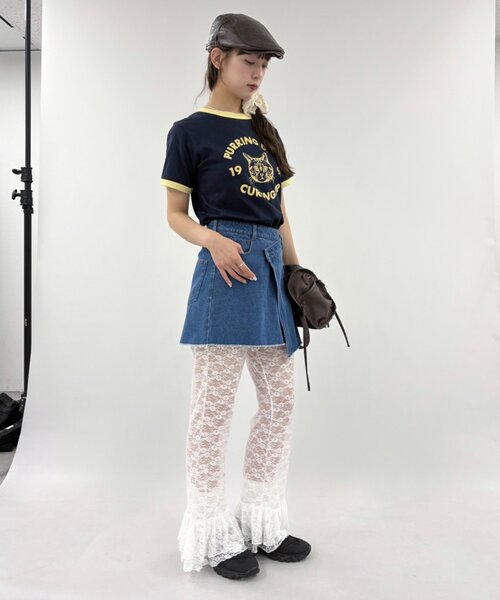 w closet(ダブルクローゼット)の「レースPT(その他パンツ・レディース・ブラック/オフホワイト・FREE)」の7枚目の写真