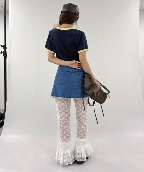 w closet(ダブルクローゼット)の「レースPT(その他パンツ・レディース・ブラック/オフホワイト・FREE)」の8枚目の写真