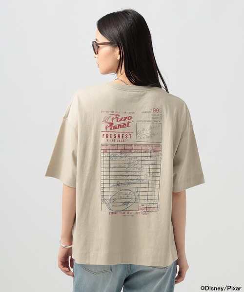 BAYFLOW(ベイフロー)の「TOY STORY(トイ・ストーリー)/ピザブラネットTシャツ(WOMEN)(Tシャツ/カットソー・レディース・オフホワイト/ブラック/グレイッシュベージュ・FREE)」の9枚目の写真