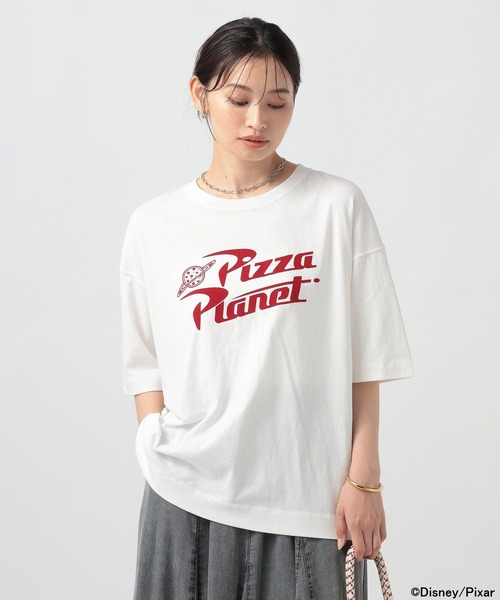 BAYFLOW(ベイフロー)の「TOY STORY(トイ・ストーリー)/ピザブラネットTシャツ(WOMEN)(Tシャツ/カットソー・レディース・オフホワイト/ブラック/グレイッシュベージュ・FREE)」の20枚目の写真