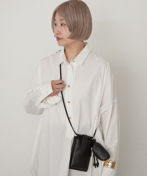 LOUNGEDRESS（ラウンジドレス）の「【GALENA/ガレナ】＠_yoshinosan__コラボ｜ポーチ付きスマホショルダー（ショルダーバッグ・レディース・ベージュ/ブラック/シルバー/ボルドー・FREE）」の5枚目の写真