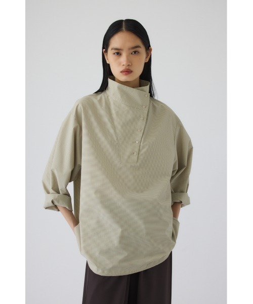 RIM.ARK（リムアーク）の「Graph check PO(グラフ チェック プルオーバー)（Tシャツ/カットソー・レディース・グレー/ライトベージュ/ライトカーキ・FREE）」の4枚目の写真