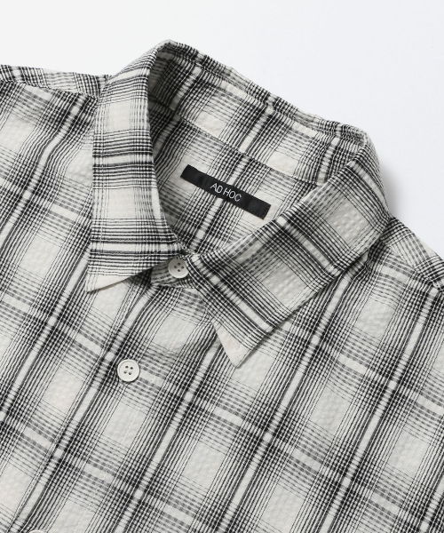 ADHOC（アドホック）の「男性ワンポケットチェック長袖シャツ (O-WHITE) (HC8LSA1)（シャツ/ブラウス・メンズ・その他・100/95/105）」の3枚目の写真