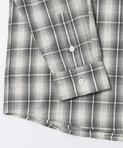 ADHOC（アドホック）の「男性ワンポケットチェック長袖シャツ (O-WHITE) (HC8LSA1)（シャツ/ブラウス・メンズ・その他・100/95/105）」の5枚目の写真