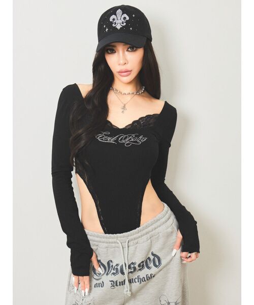 EVRIS(エヴリス)の「【SupBaby×EVRIS】レースドッキングボディースーツ(Tシャツ/カットソー・レディース・ブラック/その他1/ホワイト・FREE)」の3枚目の写真