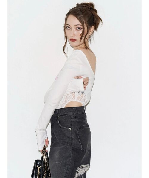 EVRIS(エヴリス)の「【SupBaby×EVRIS】レースドッキングボディースーツ(Tシャツ/カットソー・レディース・ブラック/その他1/ホワイト・FREE)」の5枚目の写真