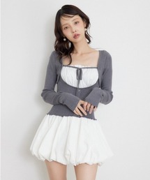 【AW先行アイテム】ドッキングバルーンミニワンピース 秋服 冬服