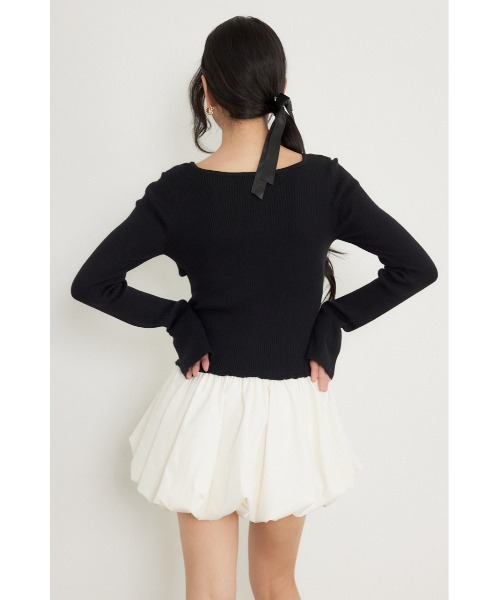 rienda(リエンダ)の「【AW先行アイテム】ドッキングバルーンミニワンピース 秋服 冬服(ワンピース・レディース・グレー/ベージュ/ブラック・FREE)」の10枚目の写真