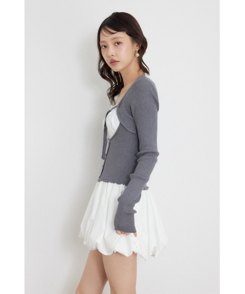rienda(リエンダ)の「【AW先行アイテム】ドッキングバルーンミニワンピース 秋服 冬服(ワンピース・レディース・グレー/ベージュ/ブラック・FREE)」の15枚目の写真