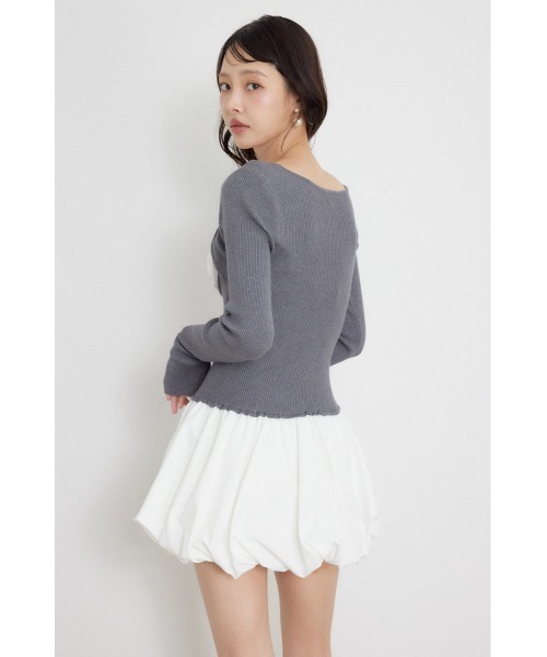 rienda(リエンダ)の「【AW先行アイテム】ドッキングバルーンミニワンピース 秋服 冬服(ワンピース・レディース・グレー/ベージュ/ブラック・FREE)」の16枚目の写真