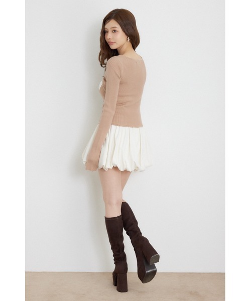 rienda(リエンダ)の「【AW先行アイテム】ドッキングバルーンミニワンピース 秋服 冬服(ワンピース・レディース・グレー/ベージュ/ブラック・FREE)」の20枚目の写真