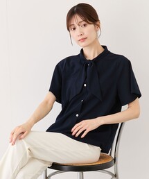 袖フレアボウタイブラウス