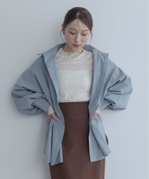 maviru(マヴィル)の「華やかに着映える。フラワーレース シアー トップス(Tシャツ/カットソー・レディース・モカ/オフホワイト/ブラック・L/M)」の11枚目の写真