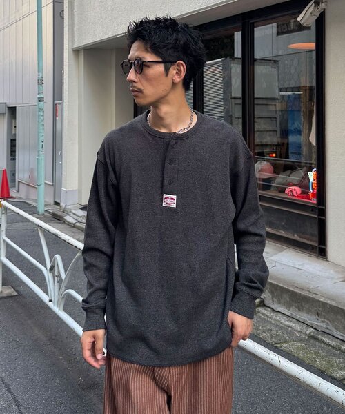 セール】ワッフルヘンリーネックロンTEE（Tシャツ/カットソー