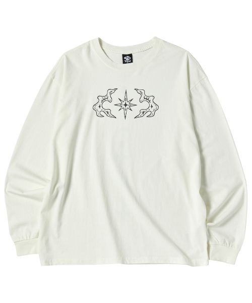 TRAVEL(トラベル)の「クロスポイントピグメントロングスリーブクリーム(Tシャツ/カットソー・メンズ・その他・SMALL/MEDIUM/LARGE)」の3枚目の写真