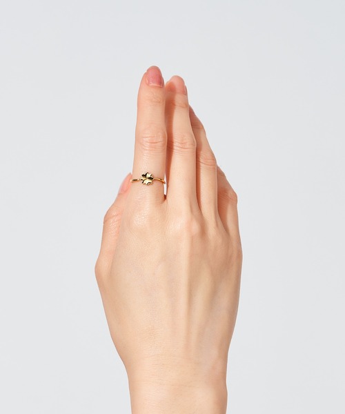 Jewel closet by L&Co.（ジュエルクローゼットバイエルアンドコー）の「K10 クローバー リング（YG・PG）（リング・レディース・ピンクゴールド/イエローゴールド・11号/9号/15号/13号）」の3枚目の写真