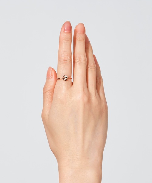 Jewel closet by L&Co.（ジュエルクローゼットバイエルアンドコー）の「K10 クローバー リング（YG・PG）（リング・レディース・ピンクゴールド/イエローゴールド・11号/9号/15号/13号）」の6枚目の写真